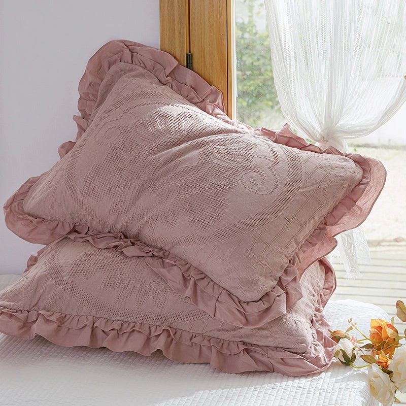 European Style Pure Cotton Waffle Lace Large Pillowcase Envelope Design Non-slip Non-shedding|Home Textiles Bedding
