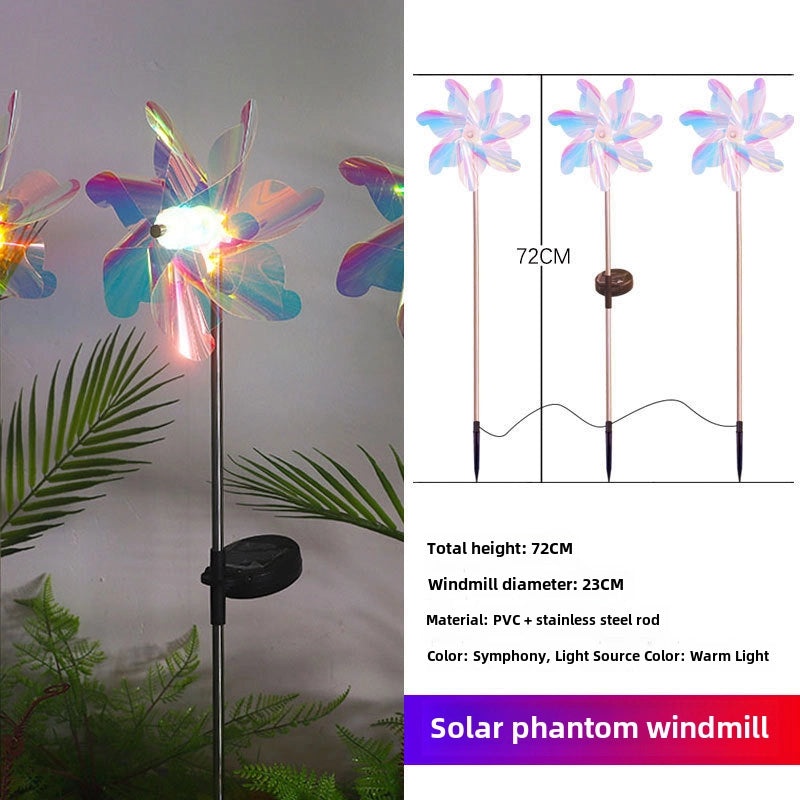 Solar Rotating Windmill Floor Lamp LED Garden Light Outdoor Decorative Lawn Landscape Lamp|Outdoor Garden Lighting