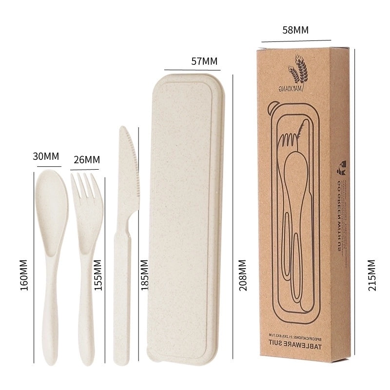 Wheat Straw Casual Tableware Set Solid Color Eco-Friendly Dinnerware | Kitchen & Dining