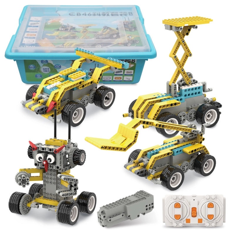 Electric Programming Robot Compatible with 9686 Small Particle Building Blocks | Educational STEM Robotics Kits