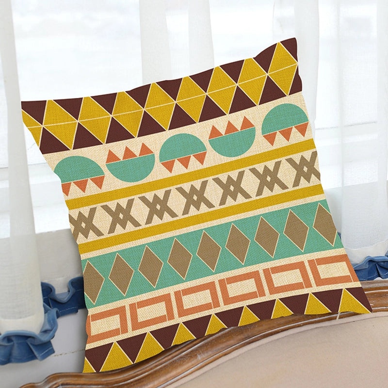 Bohemian Geometric Printed Polyester Pillow Covers for Couch and Sofa Decor|Home Decor & Pillows