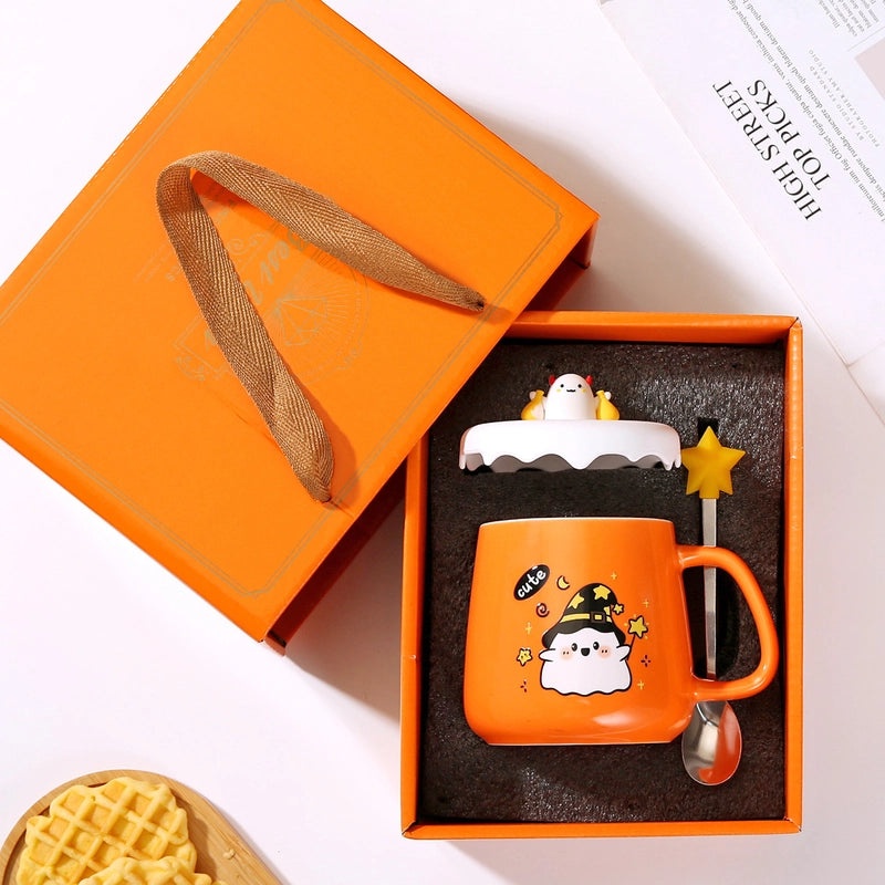 Creative Cute Ceramic Coffee Mug with Cartoon Ghost Design for Office and Home Halloween Gift|Home & Kitchen > Drinkware > Coffee Cups & Mugs