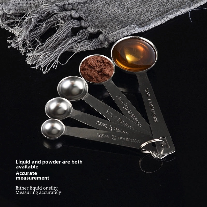 304 Stainless Steel Measuring Spoons Set of 5 for Baking Coffee and Kitchen Use|Kitchen Tools & Gadgets