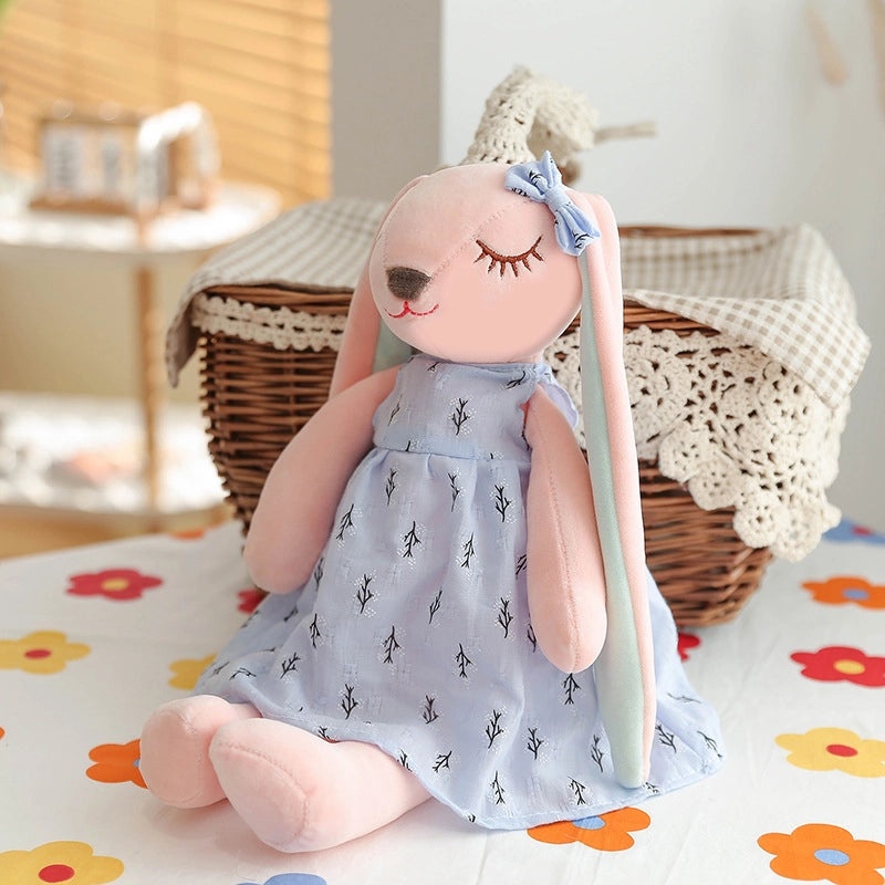 Soft Cute Anan Rabbit Plush Toy with Flower Dress Long Ears Couple Doll for Claw Machine|Plush Toys & Stuffed Animals