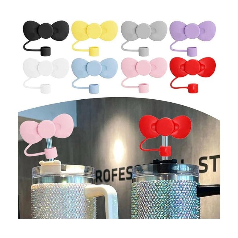 Adorable Bow Knot Silicone Straw Cap 1pc|Straw Accessories
