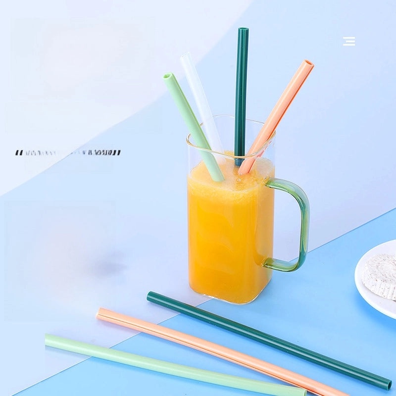 Haoqingxi Folding Silicone Straws Reusable Food Grade Easy to Clean Portable Straw Set|Kitchen & Dining