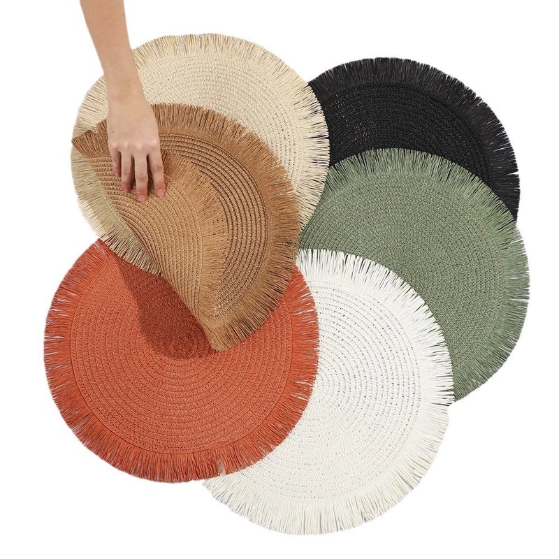 Elegant Round Solid Color Placemat Single Piece|Table Linens & Placemats