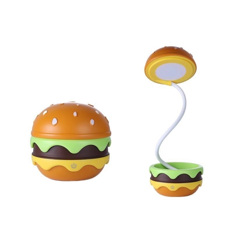 Hamburger LED Night Light Touch Control Three-mode Eye Protection Small Table Lamp for Study|Home Decor Lighting