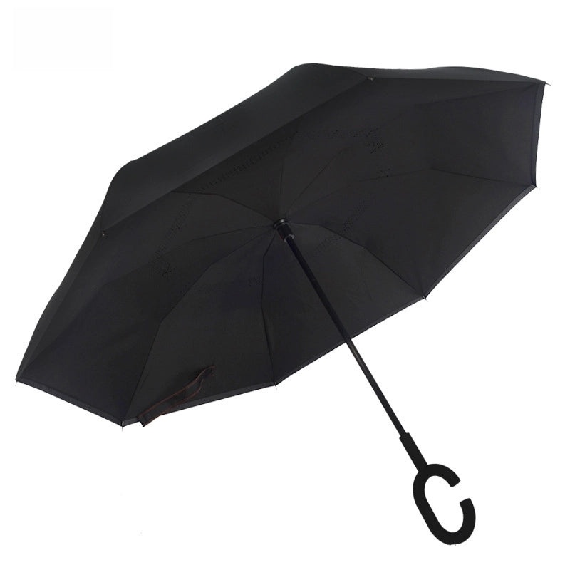 German Automatic Large Car Umbrella, Double-layer Storm-resistant Long Handle Men’s and Women’s Straight Rod Reverse Umbrella|Umbrellas & Rain Ge