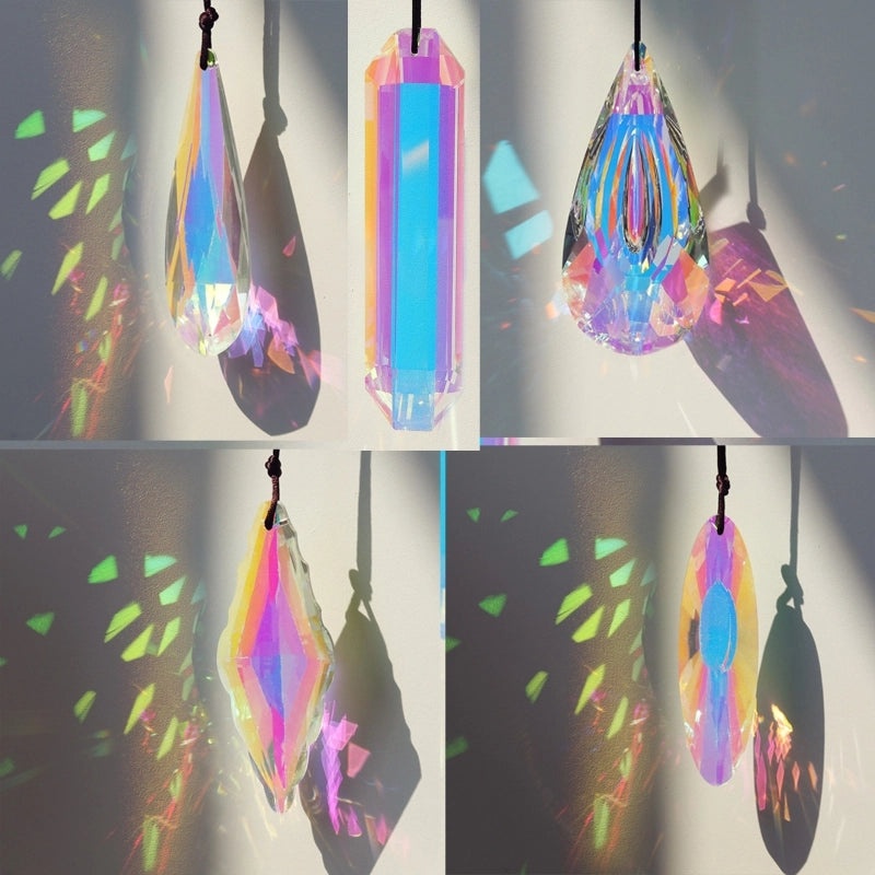 Sparkling Geometric Crystal Suncatcher Wind Chime Decorative Wall Hanging|Home Decor