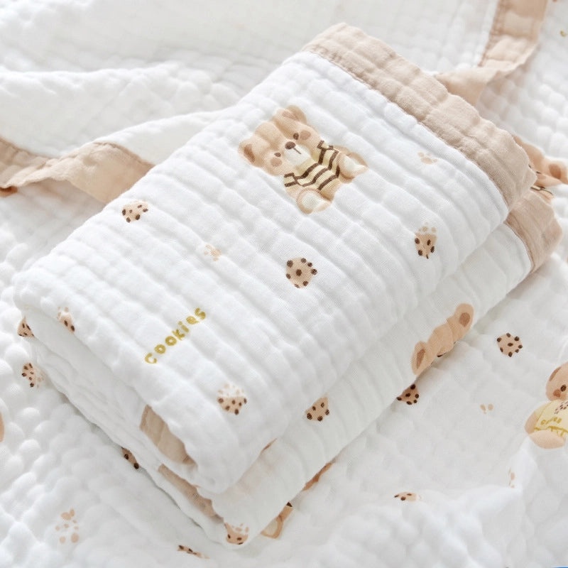 Soft Baby Bath Towel | Newborn Six-layer Gauze Cotton Absorbent Bath Quilt | Baby Care Essentials|婴儿用品
