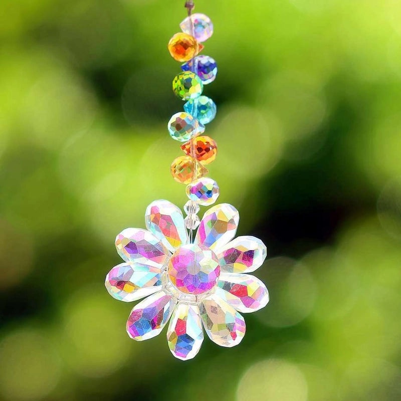 Elegant K9 Crystal Flower Suncatcher Wind Chime for Wall Decor | Home Decor & Accessories