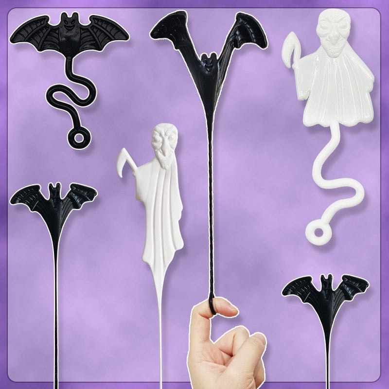 Elastic Soft Toy Halloween Death Bat Climbing Wall Sticky Decompression Trick Toy|Halloween Decorations
