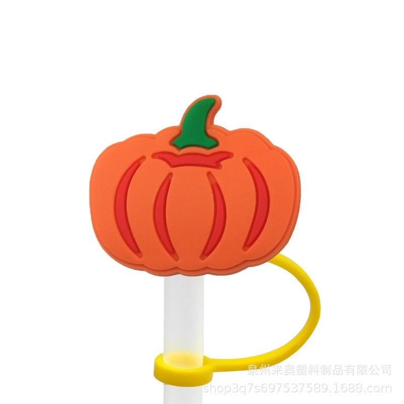 Cute Fruit Plant Silicone Straw Cap Dust Cover Personalized PVC Drink Straw Sleeve|Drinkware Accessories