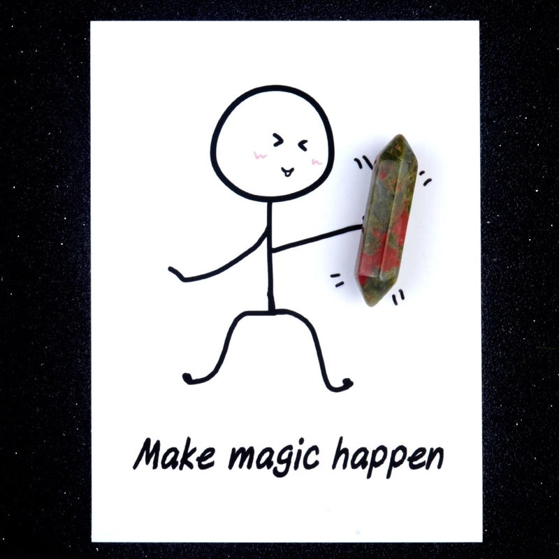 Double Tip Hexagon Prism Smile Gemstone Card Unisex Jewelry Accessory | Unisex Jewelry