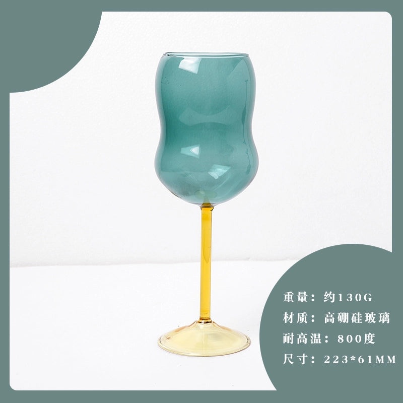 Elegant Solid Color Glass Wine Glass Single Piece|Wine Glasses & Drinkware