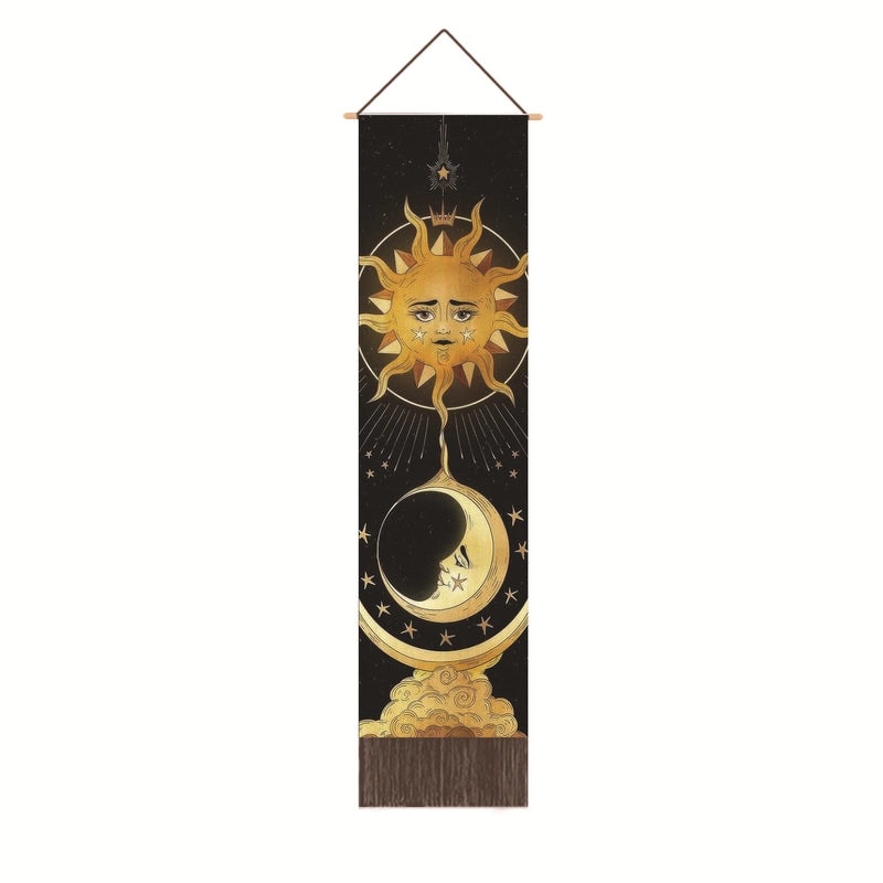 Nordic Sun and Moon Tapestry Wall Hanging Cotton Linen Polyester|Home Decor Wall Art