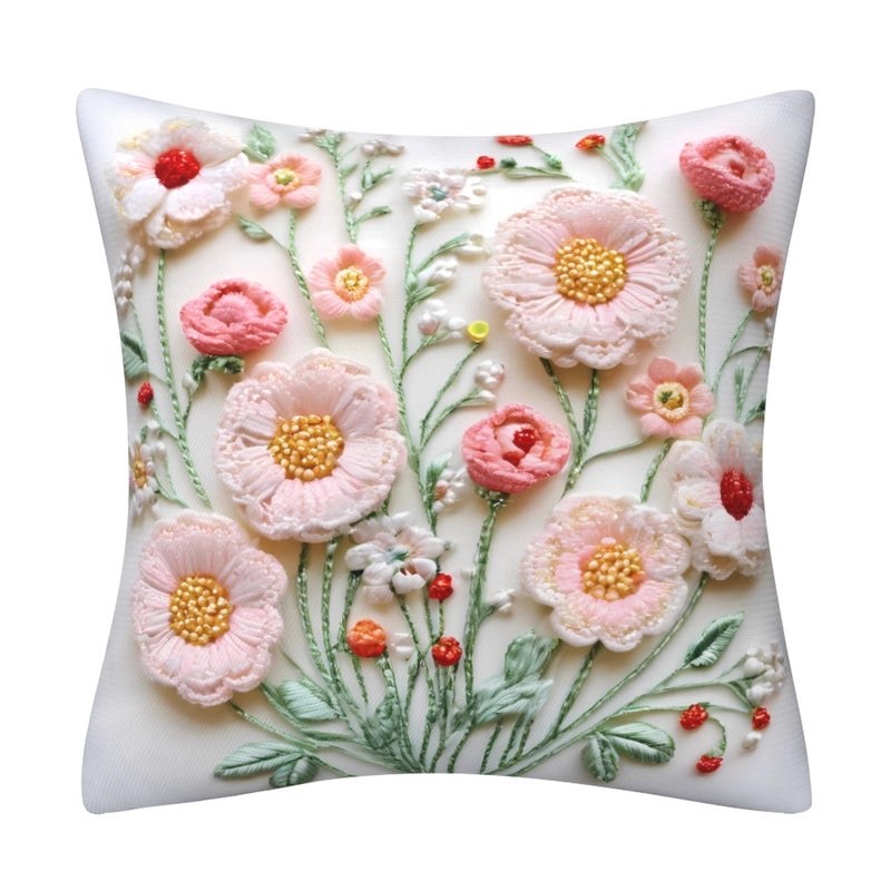 Elegant Minimalist Floral Polyester Pillow Covers for Couch and Sofa Decor|Home Decor & Living Room Accessories