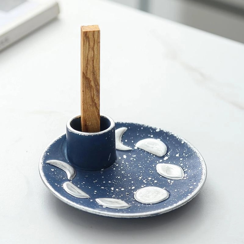 Ceramic Holy Wood Incense Burner with Sage Base and Burning Tray from Peru | Home Decor & Incense Accessories