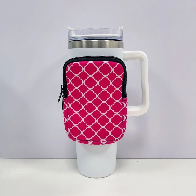 Neoprene 40oz Ice Bully Cup Cover with Coin Purse, Non-slip Elastic Thermos Protector | Drinkware Accessories