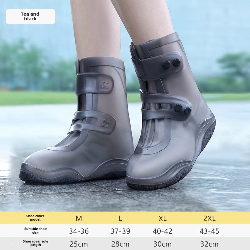 Women's Waterproof Silicone Rain Shoe Covers Anti-Slip Thickened Rain Boots for Adults and Kids|Rain Footwear