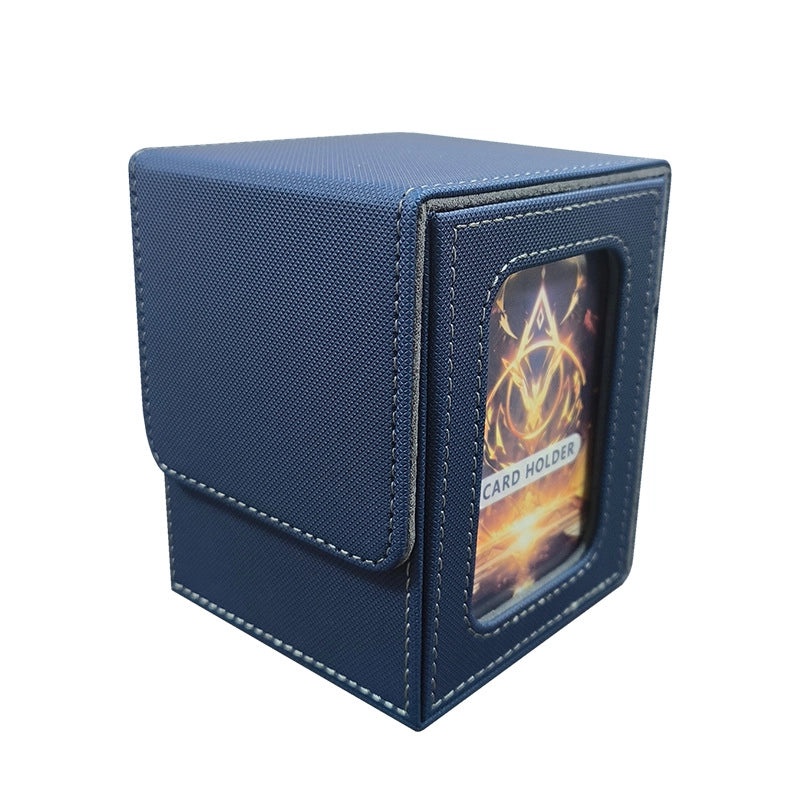 PU Leather Card Storage Box with Window Design for Board Games | Board Game Accessories