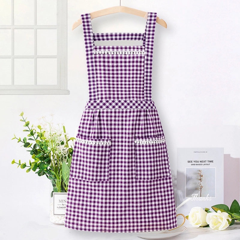 Cute Princess Style Pure Cotton Apron for Women Summer Cooking Both Home and Catering | Kitchen Aprons & Accessories