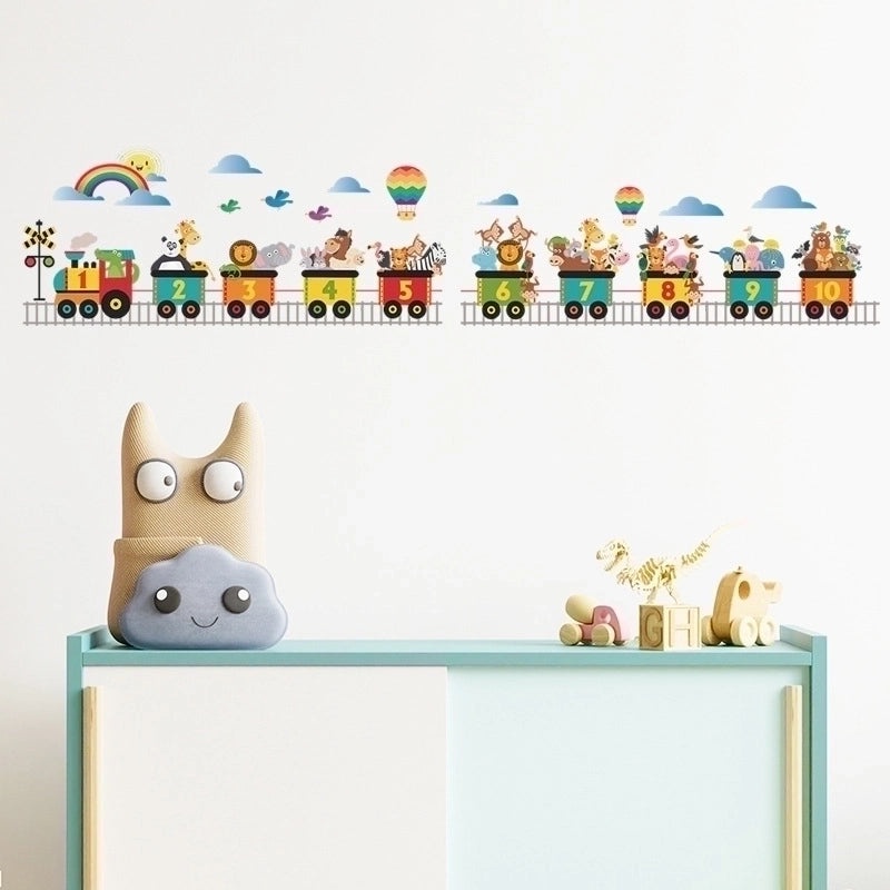 Adorable Animal Train PVC Wall Decal for Kids Room|Kids Room Decor