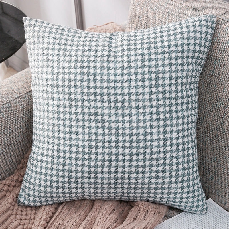 Light Luxury Houndstooth Linen Pillowcase | Home Decor & Pillows