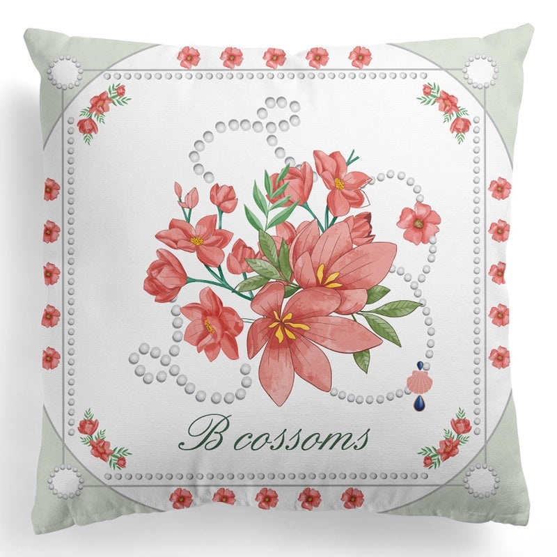 European Retro Floral Pillowcase with Geometric Plaid Design|Home Decor Cushions