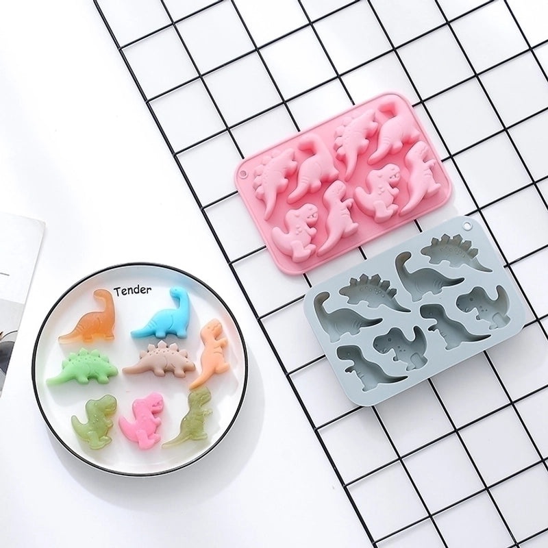 2 Pieces Adorable Dinosaur Silicone Kitchen Mold Set | Kitchen Accessories