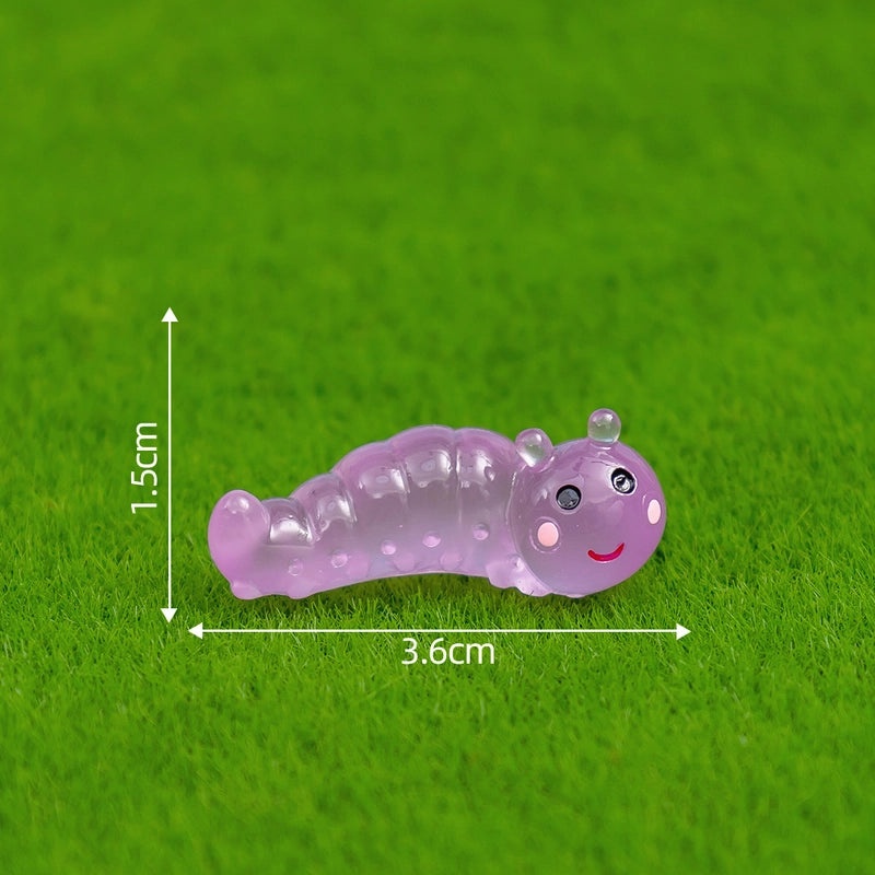 Glowing Moss Micro Landscape with Realistic Caterpillar for Succulent Garden DIY Decorative Miniature Ornaments|Garden Decor Accessories