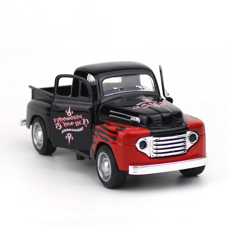 Retro Metal Pickup Car Model Ornament Classic Alloy Toy Vehicle Gift|Car Accessories