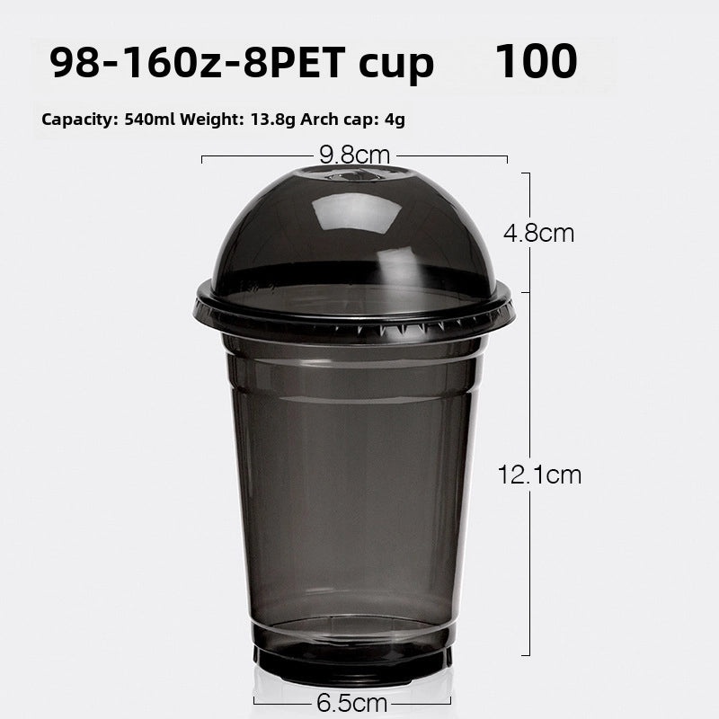 Disposable Black PET Plastic Coffee Cup with Lid for Iced Drinks | Beverage Cups & Accessories