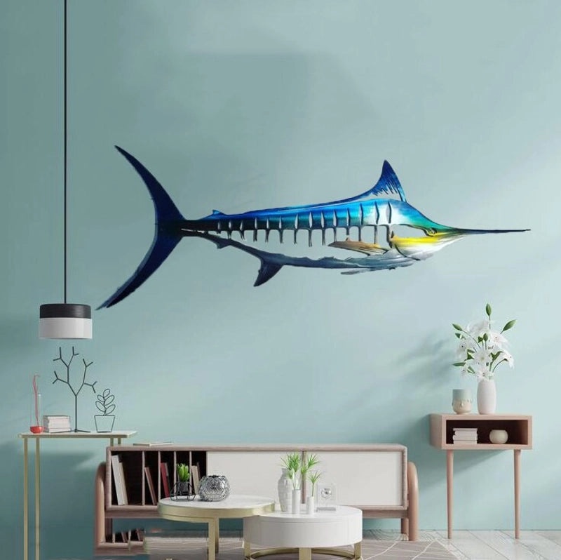 Minimalist Marine Shark Metal Wall Art | Home Decor