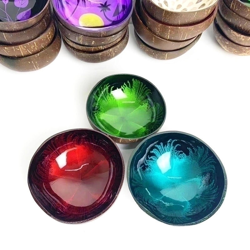 Natural Coconut Shell Charcoal Tableware Plate | Eco-Friendly Dining Accessories