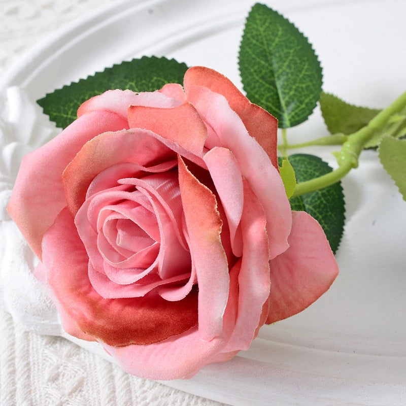 Artificial Rose Single Stem Flannel Flower for Home Wedding Valentine's Day Decoration|Home Decor & Wedding Accessories