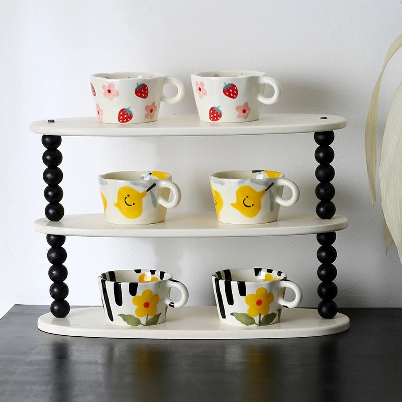 Handcrafted Ceramic Mug with Hand-painted Design Large Capacity Student Breakfast Cup | Drinkware & Mugs