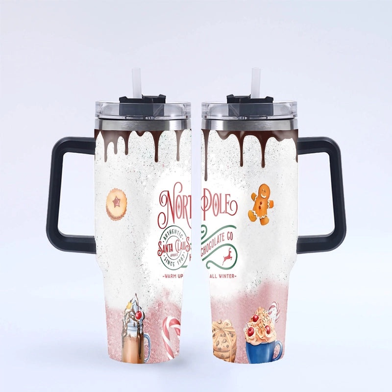 Christmas Tree Santa Claus Stainless Steel Thermos Cup 304 Durable Xmas Gift | Drinkware & Thermoses