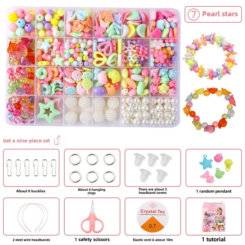Children's DIY Beaded Educational Toy Kit Handmade Bracelet Necklace Material Package|Kids Crafts & Jewelry Making Kits