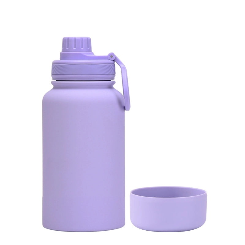 Stylish Solid Color Stainless Steel Water Bottle with Silicone Sleeve 1 Piece|Drinkware & Bottles