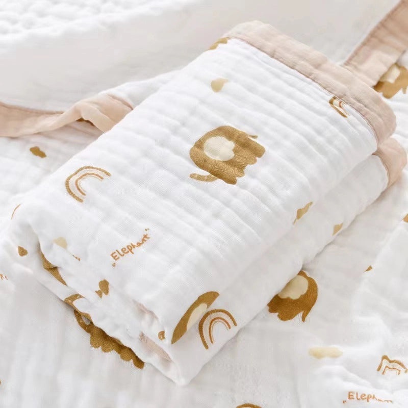 Soft Baby Bath Towel | Newborn Six-layer Gauze Cotton Absorbent Bath Quilt | Baby Care Essentials|婴儿用品