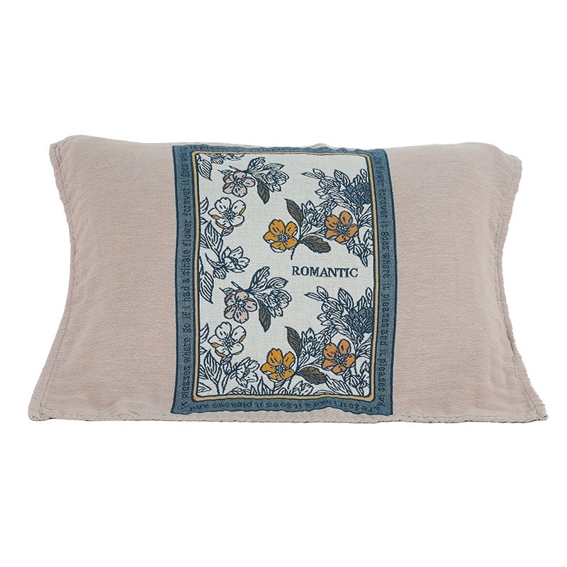Pure Cotton Gauze Pillow Scarf Moisture-Absorbing Breathable Soft Skin-friendly European Style Thickened Student Couples Cover | Home Textiles
