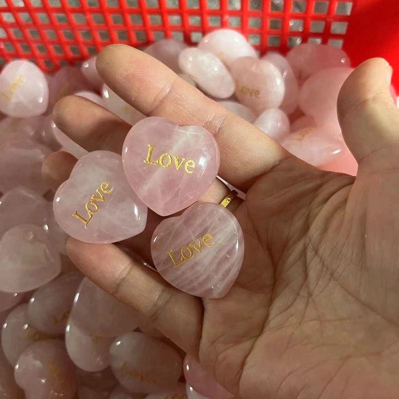 Minimalist Heart-Shaped Rose Quartz Crystal Decor | Home Decor