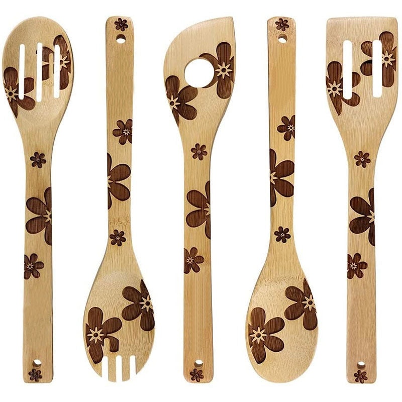 Minimalist Animal Letter Bamboo Shovel Kit 5 Pieces Set|Home & Garden Tools