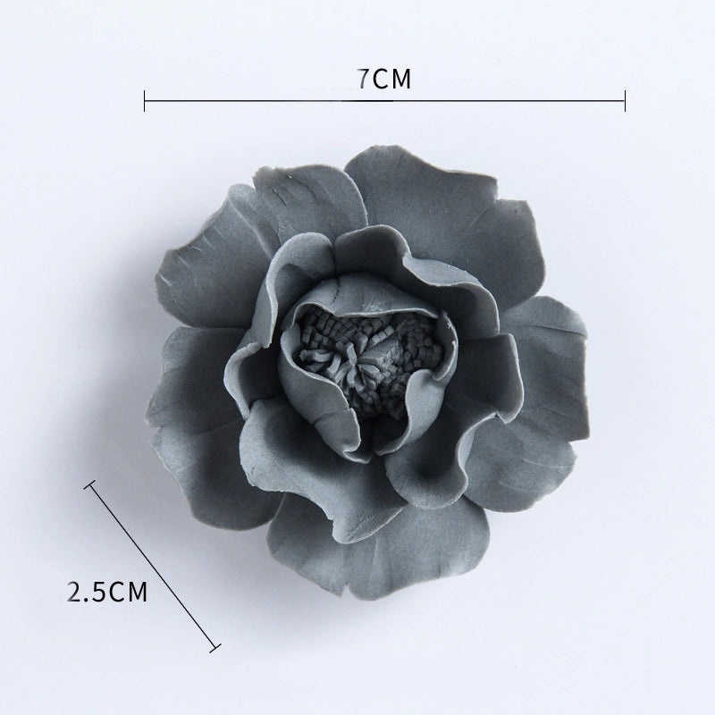 3D Ceramic Flower Wall Pendant for Living Room Bedroom TV Background | Home Decor Wall Art