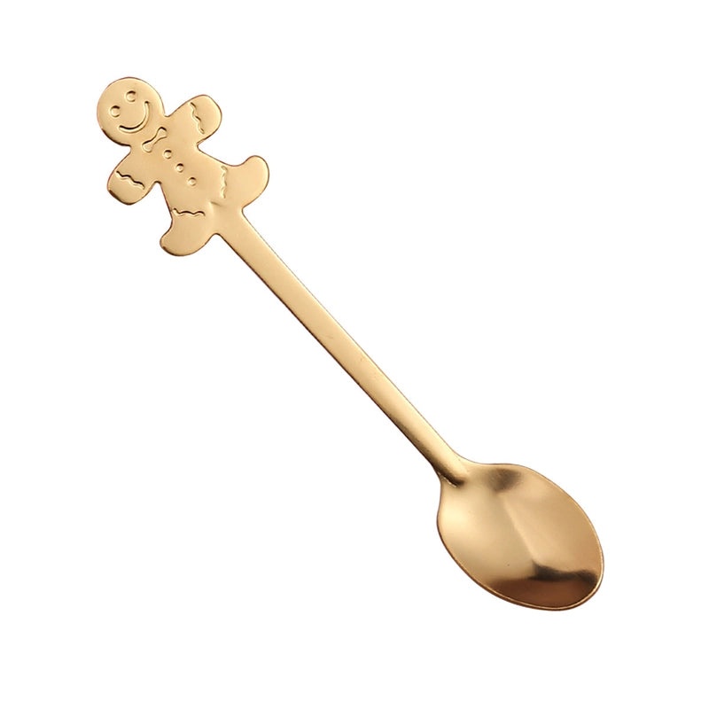 Christmas Holiday Socks Snowman Gingerbread Cookies 410 Stainless Steel Spoon 1 Piece Set|Home & Kitchen