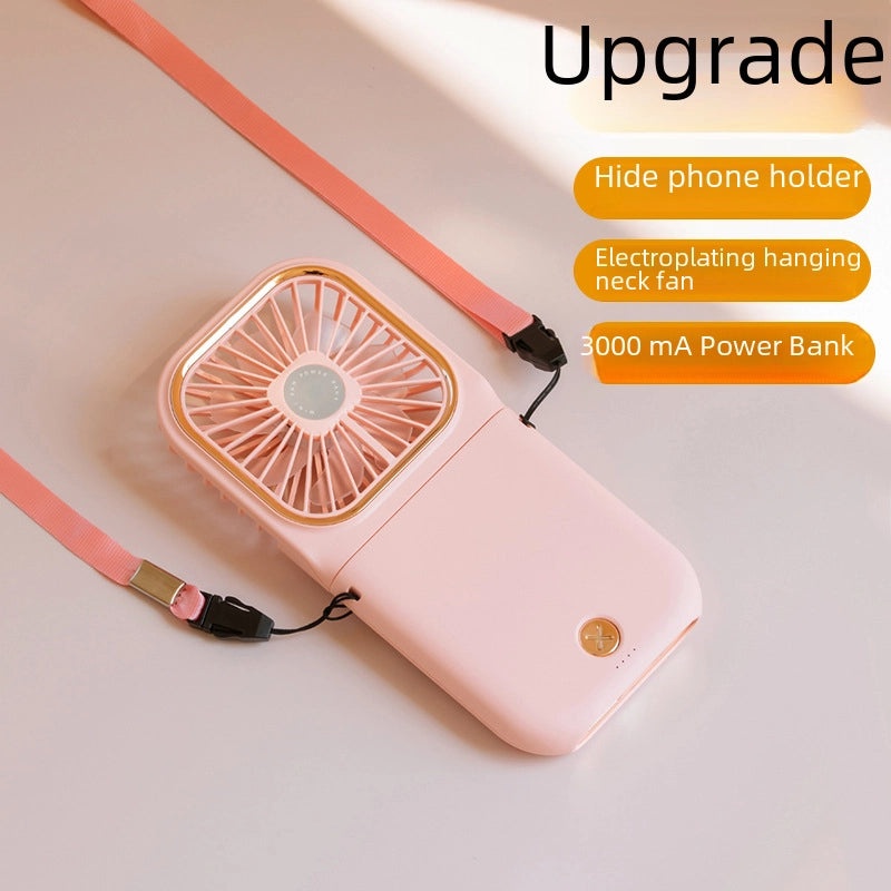 Handheld Folding Mini Fan with Digital Display & Mobile Phone Holder | Small Rechargeable Portable Fan | Personal Cooling Device|Small Electronic