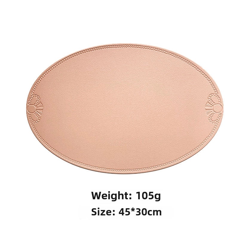 Nordic Imitation Leather Placemat | Waterproof Heat-Resistant Table Mat for Hotel and Home Dining | Dining Table Accessories|餐具配件