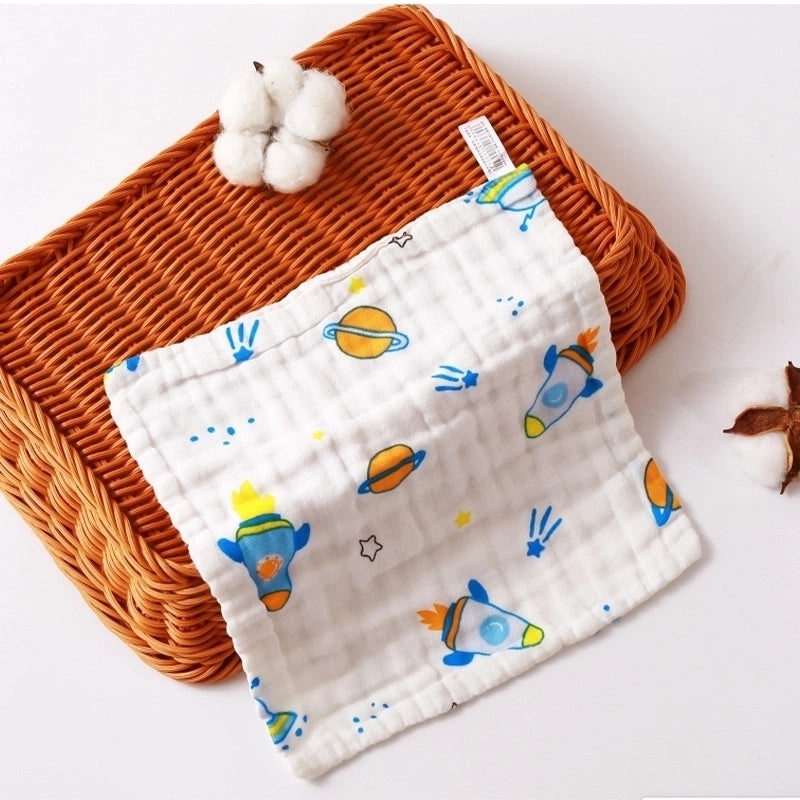 Cartoon Style Cotton Baby Burp Cloths Soft and Minimalist Newborn Accessories|Baby Accessories